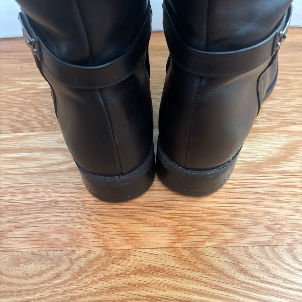 Michael Kors Black Leather Finley Boots, Size 7.5M - Picture 6 of 14